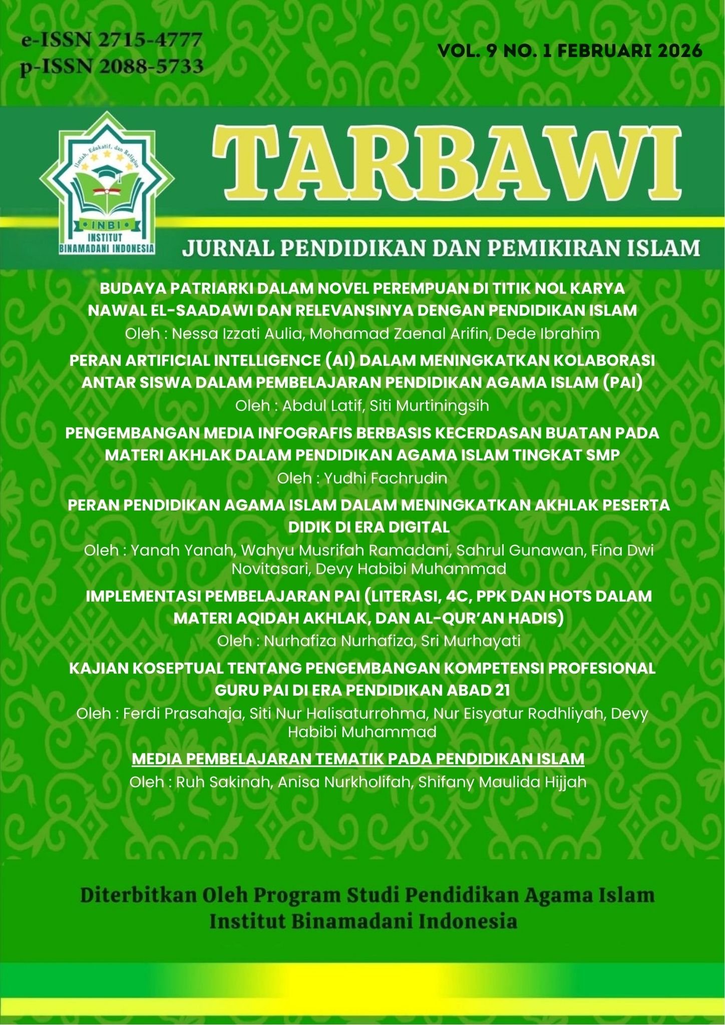 					View Vol. 9 No. 1 (2026): Tarbawi
				